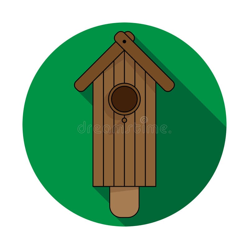 Значок Birdhouse на белой предпосылке Дом для птиц Заботить для природы и животного мира иллюстрация штока